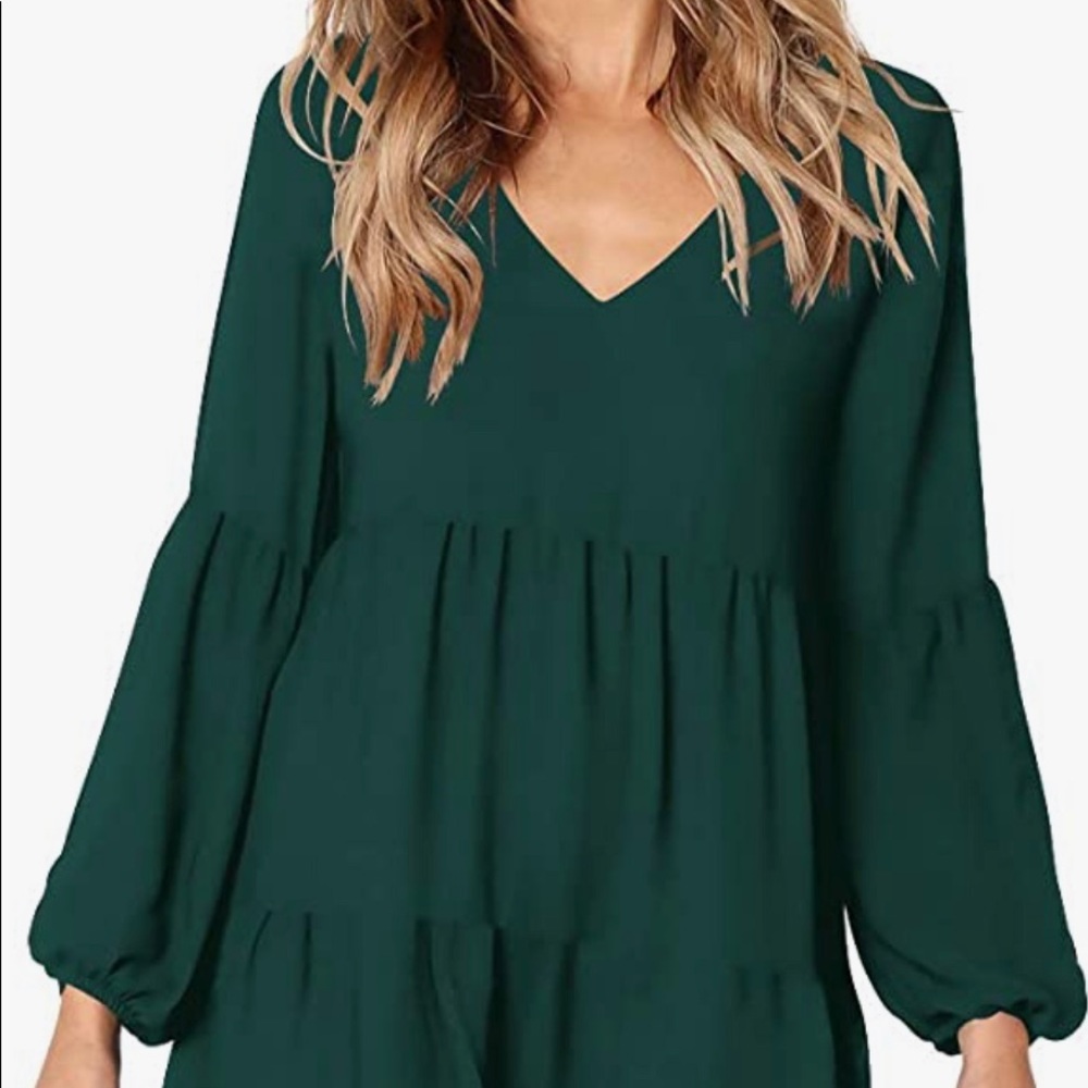 Forest Green Flowy Tunic Dress